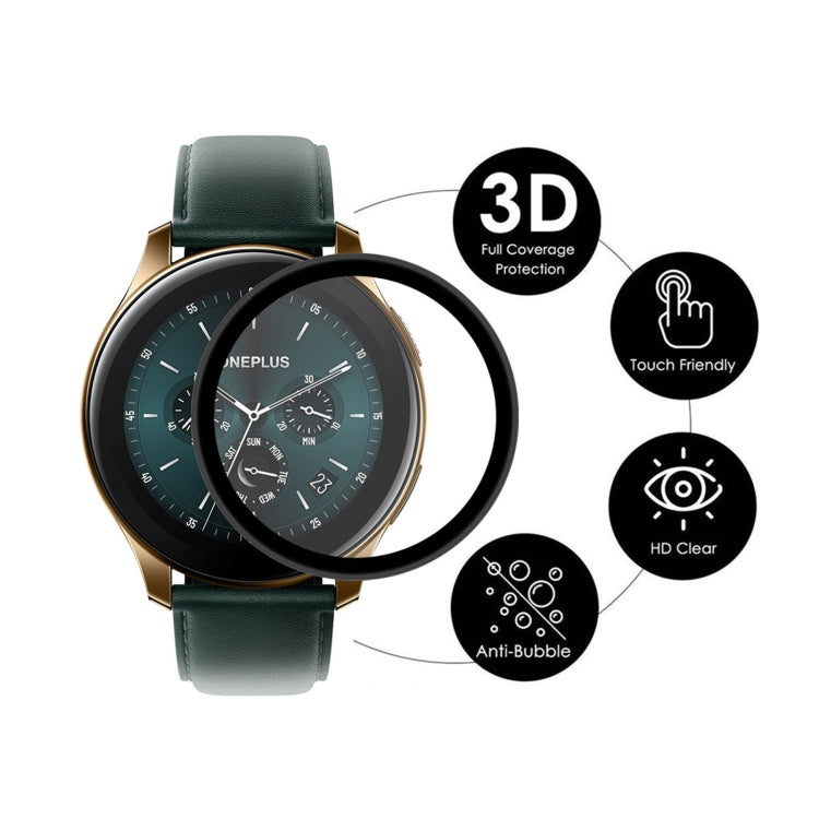 5pcs For OnePlus Watch ENKAY Hat-Prince 3D Full Screen Soft PC Edge + PMMA HD Screen Protector Film