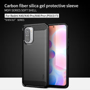For Xiaomi Redmi K40 / K40 Pro / K40 Pro+ / Poco F3 MOFI Gentleness Series Brushed Texture Carbon Fiber Soft TPU Case(Grey)