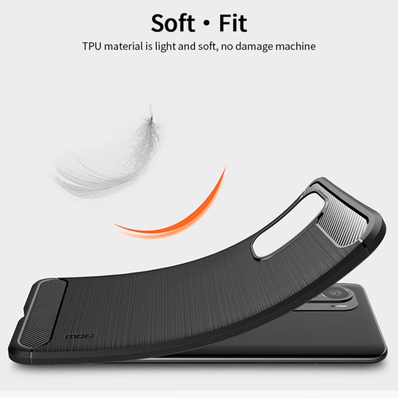 For Xiaomi Redmi K40 / K40 Pro / K40 Pro+ / Poco F3 MOFI Gentleness Series Brushed Texture Carbon Fiber Soft TPU Case(Grey)