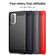 For Xiaomi Redmi K40 / K40 Pro / K40 Pro+ / Poco F3 MOFI Gentleness Series Brushed Texture Carbon Fiber Soft TPU Case(Grey)