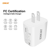 ENKAY Hat-Prince 20W PD Type-C + QC 3.0 USB Fast Charging Travel Charger Power Adapter with Fast Charge Data Cable, US Plug(With Micro USB Cable)