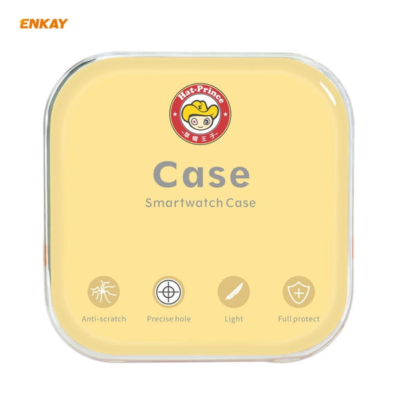 ENKAY Hat-prince Full Coverage TPU Case + Tempered Glass Protector for Apple Watch Series 6 / 5 / 4 / SE 44mm(Black)
