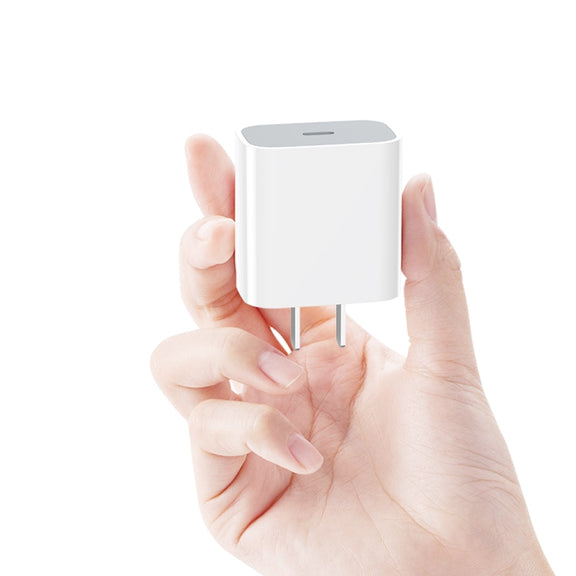 PD 20W Single USB-C / Type-C Port Travel Charger + 3A PD3.0 USB-C / Type-C to 8 Pin Fast Charge Data Cable Set, US Plug 2m