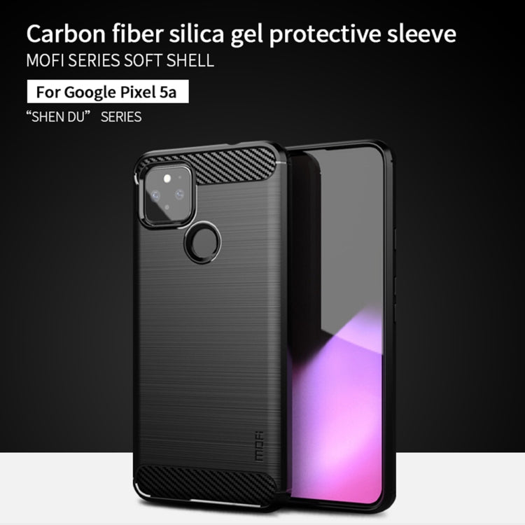 For Google Pixel 5a 5G MOFI Gentleness Series Brushed Texture Carbon Fiber Soft TPU Case(Black) - Google Cases by MOFI | Online Shopping South Africa | PMC TechLife | Buy Now Pay Later Mobicred