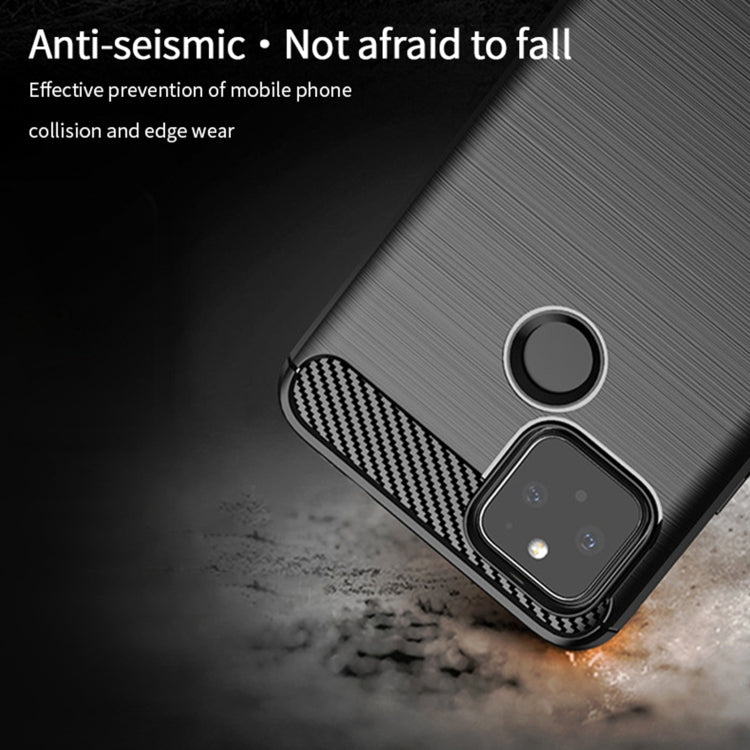 For Google Pixel 5a 5G MOFI Gentleness Series Brushed Texture Carbon Fiber Soft TPU Case(Black) - Google Cases by MOFI | Online Shopping South Africa | PMC TechLife | Buy Now Pay Later Mobicred