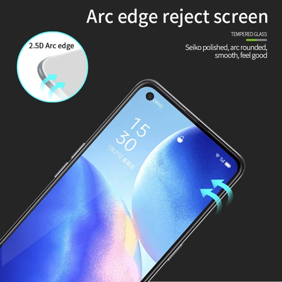 For OPPO Reno5 Z / A94 PINWUYO 9H 2.5D Full Screen Tempered Glass Film(Black)
