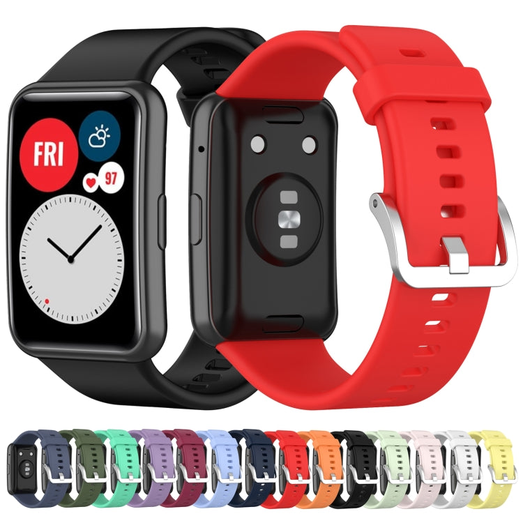 For Huawei Watch Fit TIA-B09 Silicone Watch Band(wine red) - Watch Bands by PMC TechLife | Online Shopping South Africa | PMC TechLife | Buy Now Pay Later Mobicred