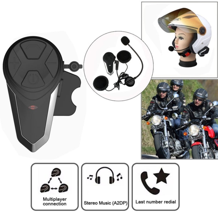 BT-S3  Motorcycle Helmet Wireless Bluetooth Earphone Water-resistant Handsfree Interphone Walkie talkie with FM Radio