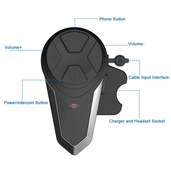 BT-S3  Motorcycle Helmet Wireless Bluetooth Earphone Water-resistant Handsfree Interphone Walkie talkie with FM Radio