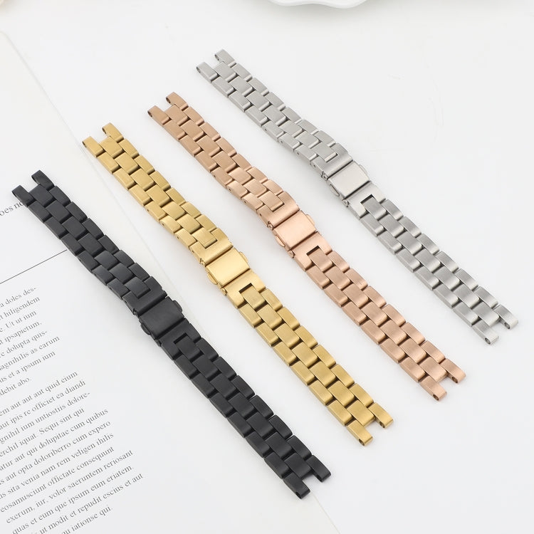 Stainless Steel Three Beads Hand Detachable Xiaoman Watch Band Compatible with Garmin Lily(Silver)