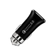 LZ-328 Safety Hammer Type QC3.0 USB  Fast Charging Car Charger(Black) - Car Charger by PMC TechLife | Online Shopping South Africa | PMC TechLife