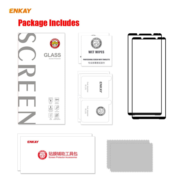 For Sony Xperia 1 III 2 PCS ENKAY Hat-Prince Full Glue 0.26mm 9H 2.5D Tempered Glass Full Coverage Film - Sony Tempered Glass by ENKAY | Online Shopping South Africa | PMC TechLife | Buy Now Pay Later Mobicred