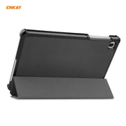 ENKAY PU Leather + Plastic Case with Three-folding Holder for Samsung Galaxy Tab A7 Lite T220 / T225(Black)