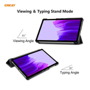 ENKAY PU Leather + Plastic Case with Three-folding Holder for Samsung Galaxy Tab A7 Lite T220 / T225(Black)