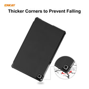 ENKAY PU Leather + Plastic Case with Three-folding Holder for Samsung Galaxy Tab A7 Lite T220 / T225(Black)