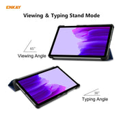 ENKAY PU Leather + Plastic Case with Three-folding Holder for Samsung Galaxy Tab A7 Lite T220 / T225(Dark Blue)