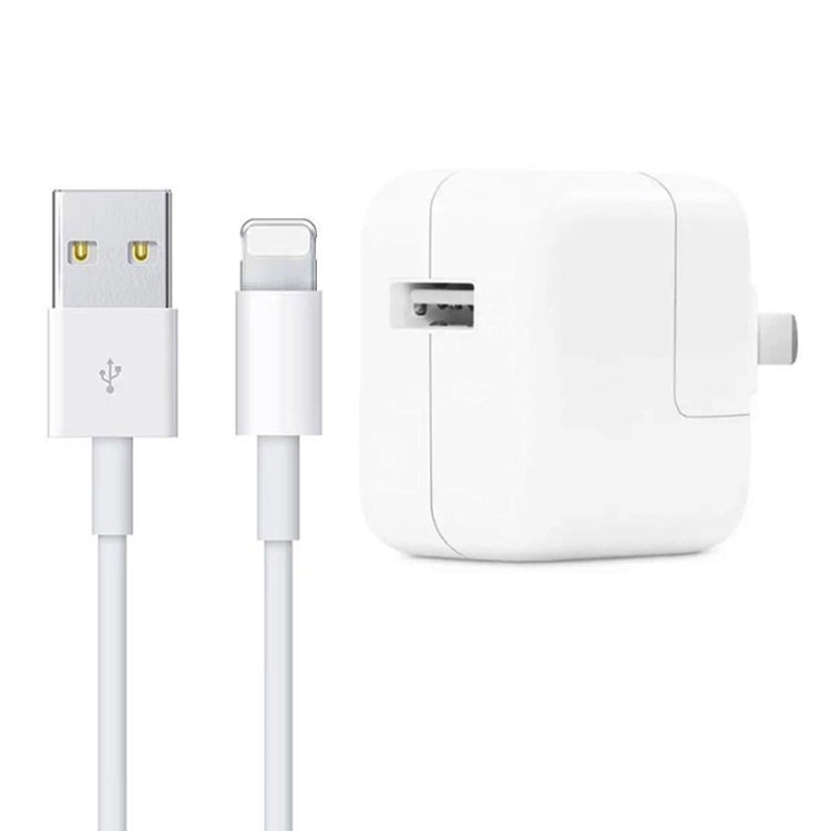 12W USB Charger + USB to 8 Pin Data Cable for iPad / iPhone / iPod Series, US Plug - USB Charger by PMC TechLife | Online Shopping South Africa | PMC TechLife | Buy Now Pay Later Mobicred