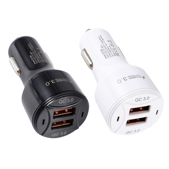 TE-092 36W Dual QC3.0 USB Fast Car Charger(Black)