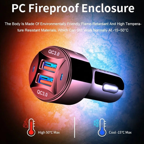 TE-092 36W Dual QC3.0 USB Fast Car Charger(Black)