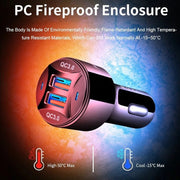 TE-092 36W Dual QC3.0 USB Fast Car Charger + USB to Micro USB Data Cable Set(Black)