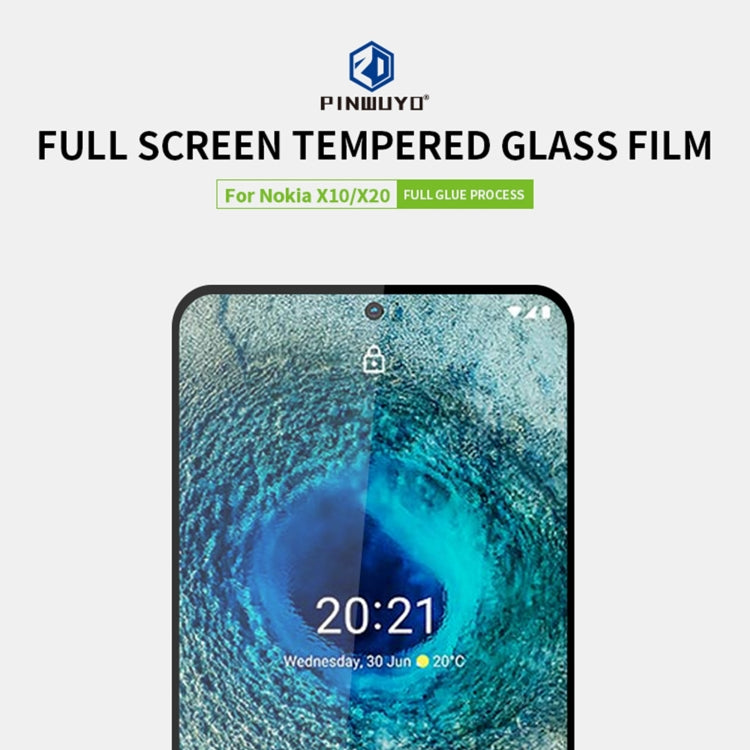 For Nokia X10 / X20 PINWUYO 9H 2.5D Full Screen Tempered Glass Film(Black) - Nokia Tempered Glass by PINWUYO | Online Shopping South Africa | PMC TechLife | Buy Now Pay Later Mobicred