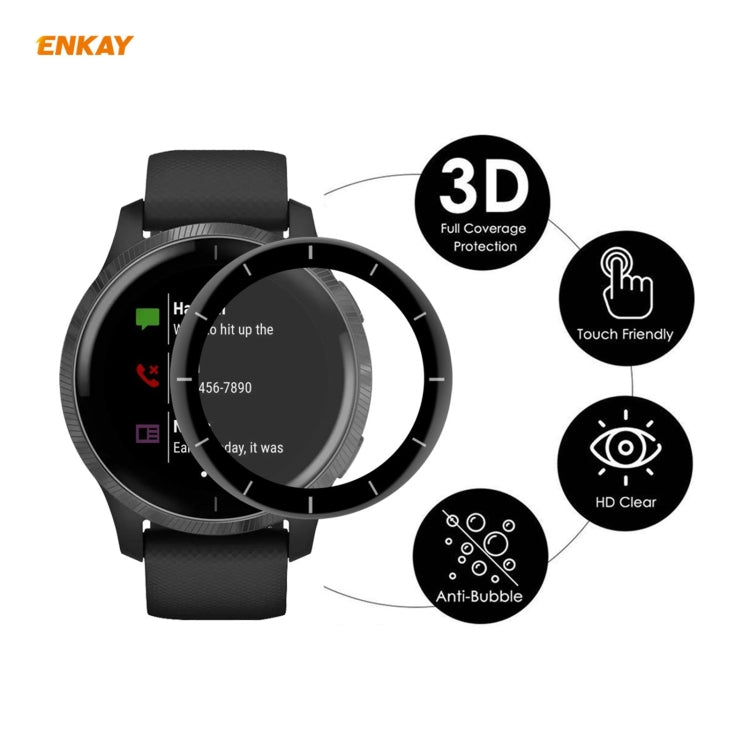For Venu 2 / Vivoactive 4 45mm 2 PCS ENKAY Hat-Prince 3D Full Screen Soft PC Edge + PMMA HD Screen Protector Film