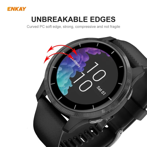 For Venu 2 / Vivoactive 4 45mm 2 PCS ENKAY Hat-Prince 3D Full Screen Soft PC Edge + PMMA HD Screen Protector Film