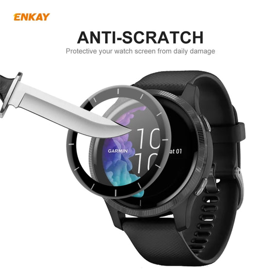 For Venu 2 / Vivoactive 4 45mm 2 PCS ENKAY Hat-Prince 3D Full Screen Soft PC Edge + PMMA HD Screen Protector Film