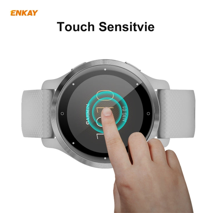 Compatible with Garmin Venu 2S / Vivoactive 4S 40mm 2 PCS ENKAY Hat-Prince 3D Full Screen Soft PC Edge + PMMA HD Screen Protector Film