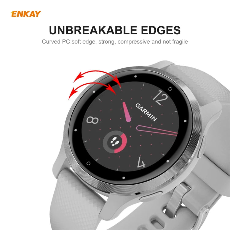 Compatible with Garmin Venu 2S / Vivoactive 4S 40mm 2 PCS ENKAY Hat-Prince 3D Full Screen Soft PC Edge + PMMA HD Screen Protector Film