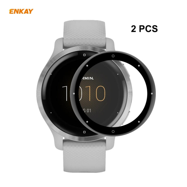 Compatible with Garmin Venu 2S / Vivoactive 4S 40mm 2 PCS ENKAY Hat-Prince 3D Full Screen Soft PC Edge + PMMA HD Screen Protector Film