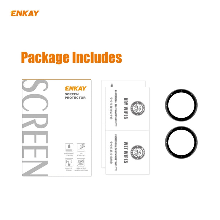 Compatible with Garmin Venu 2S / Vivoactive 4S 40mm 2 PCS ENKAY Hat-Prince 3D Full Screen Soft PC Edge + PMMA HD Screen Protector Film
