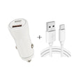 P21 Portable PD 20W + QC3.0 18W Dual Ports Fast Car Charger with USB to Type-C Cable Kit(White) - Car Charger by PMC TechLife | Online Shopping South Africa | PMC TechLife