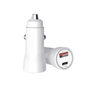 P21 PD 20W USB-C / Type-C + QC3.0 18W USB Fast Car Charger with USB-C / Type-C to USB-C / Type-C Data Cable Set(White)