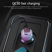 P21 PD 20W USB-C / Type-C + QC3.0 18W USB Fast Car Charger with USB-C / Type-C to USB-C / Type-C Data Cable Set(White)