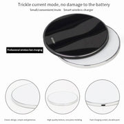 WX-69 10W Ultra-thin Wireless Charger Mirror Wireless Charger for Mobile Phone(White)