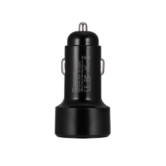 TE-P31 PD 20W USB-C / Type-C + QC3.0 18W USB Fast Car Charger(Black)