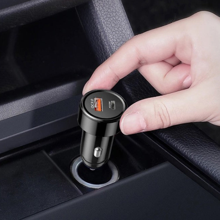TE-P31 PD 20W USB-C / Type-C + QC3.0 18W USB Fast Car Charger(White)
