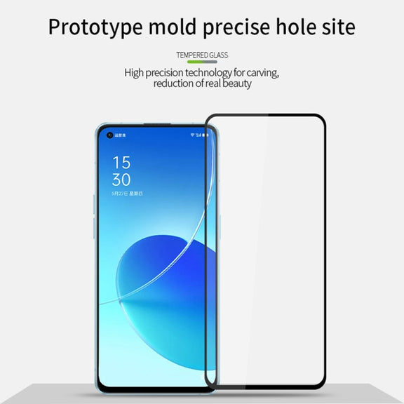 For OPPO Reno6 PINWUYO 9H 2.5D Full Screen Tempered Glass Film(Black)