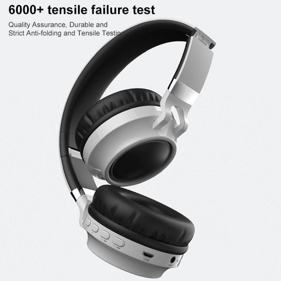 BD01 Colorful LED Bluetooth 5.0 Headphones Foldable Wireless HiFi Stereo Headset with Mic, Support TF Card / 3.5mm AUX(Black)