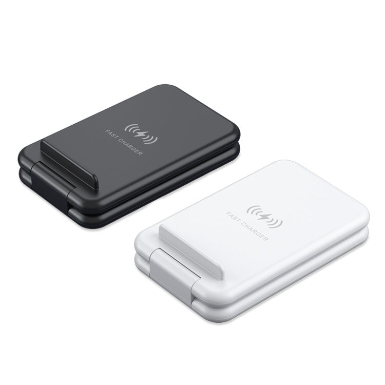 15W 3 in 1 Foldable Qi Fast Wireless Charger Station Phone Holder for iPhones & iWatchs & Airpods(Black)