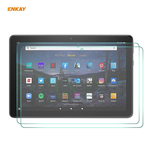 2 PCS For Amazon Fire HD 10 / HD 10 Plus 2021 ENKAY Hat-Prince 0.33mm 9H Surface Hardness 2.5D Explosion-proof Tempered Glass Protector Film - free shipping - PMC Jewellery - Order now!