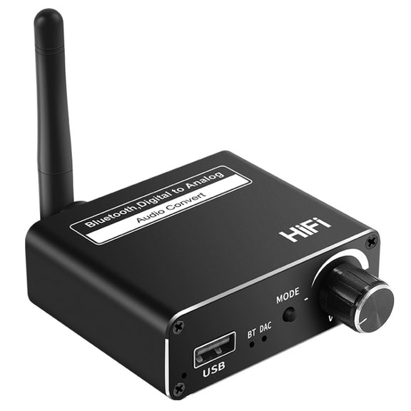 D18 Bluetooth Digital Audio Receiver with 3.5mm Jack to Analog Converter USB Player Adapter