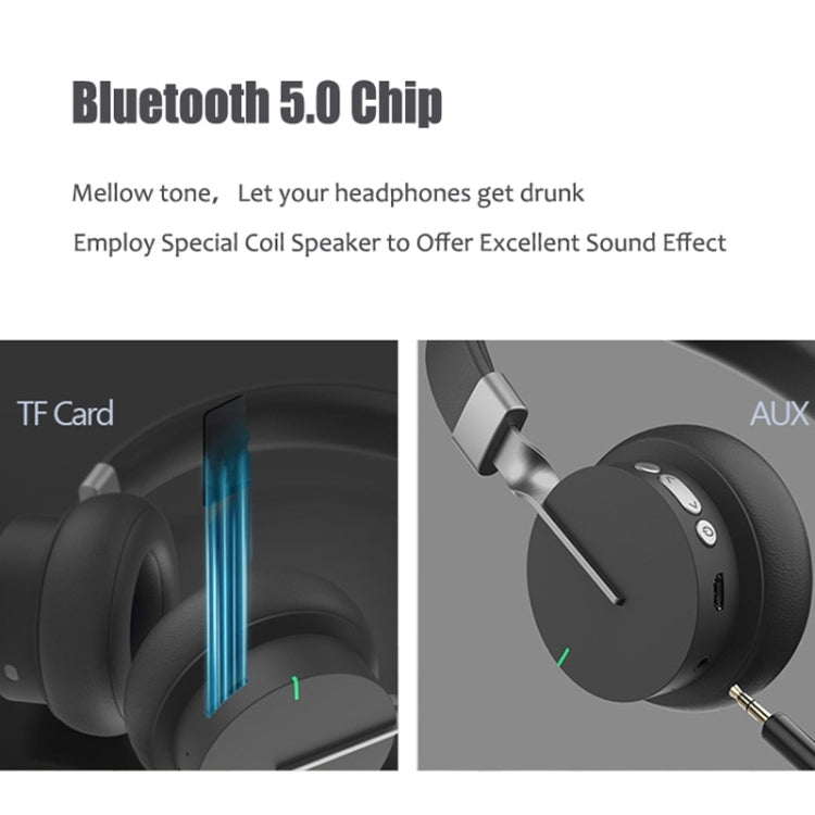 P3 Wireless 5.0 Super Bass HIFI Stereo Gaming Headset with Microphone, Support TF / FM / AUX(Black)