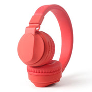 BOBo Kids Gift Bluetooth 5.0 Bass Noise Cancelling Stereo Wireless Headset With Mic, Support TF Card / FM / AUX-in(Red)