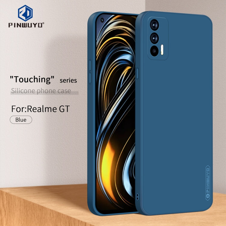 For OPPO Realme GT / GT NEO / Realme Q3 Pro PINWUYO Touching Series Liquid Silicone TPU Shockproof Case(Blue)