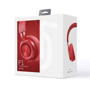 P1 Wireless Bluetooth 5.0 Stereo Soft Leather Earmuffs Foldable Headset Built-in Mic for PC / Cell Phones(Gray)