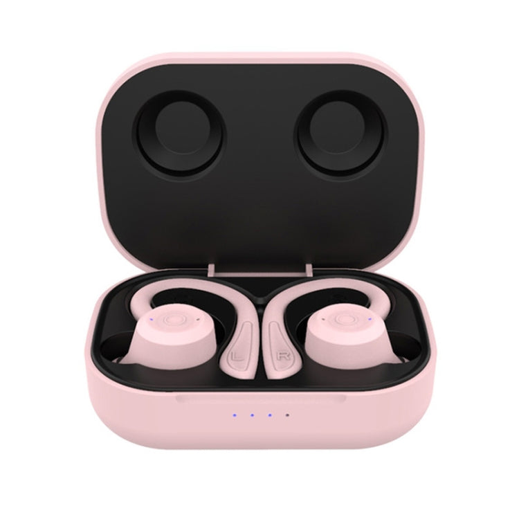 T20 TWS Bluetooth Hooks Wireless Sports Headphones with Charging Box IPX6 Waterproof Noise-cancelling Earphones(Pink) - Bluetooth Earphone by PMC TechLife | Online Shopping South Africa | PMC TechLife
