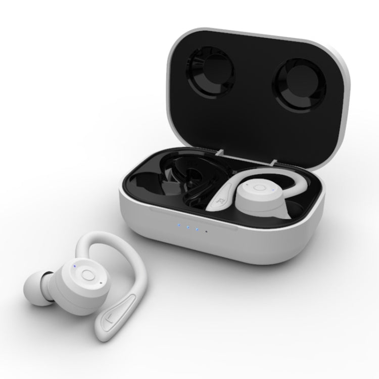 T20 TWS Bluetooth Hooks Wireless Sports Headphones with Charging Box IPX6 Waterproof Noise-cancelling Earphones(White) - Bluetooth Earphone by PMC TechLife | Online Shopping South Africa | PMC TechLife