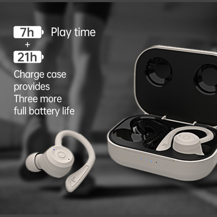 T20 TWS Bluetooth Hooks Wireless Sports Headphones with Charging Box IPX6 Waterproof Noise-cancelling Earphones(Black) - Bluetooth Earphone by PMC TechLife | Online Shopping South Africa | PMC TechLife